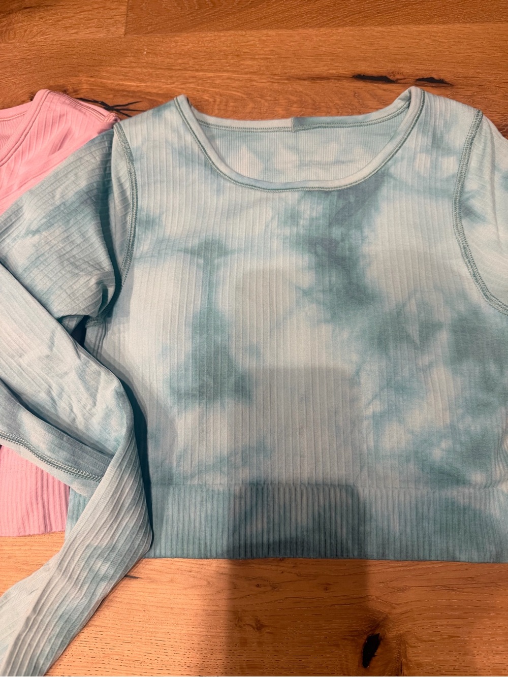 Lululemon Ebb to Street Marble Dye Tidal Teal Long-Sleeve top - Picture 2 of 2